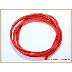 Rinderlederband rot - ca. 2 mm Durchm., ca. 1 m lang