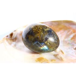 Labradorit - Edelstein-Ei - ca. 5,1 cm