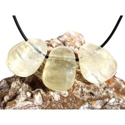 Calcit gelb (Zitronencalcit) Trommelsteine gebohrt -...