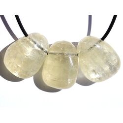 Calcit gelb (Zitronencalcit) Trommelsteine gebohrt - Sonderqualit�t - ca. 2,5 - 3 cm / ca. 10-15 g/St