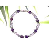 Amethyst hell / dunkel Armband - Rechtecke 4 -7 mm +...