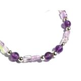 Amethyst hell / dunkel Armband - Rechtecke 4 -7 mm +...
