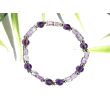 Amethyst hell / dunkel Armband - Rechtecke 4 -7 mm + Kugeln 6 mm - ca. 19 cm - AA-Sonderqualität -