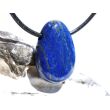 Lapislazuli / Fleck-Lapis Trommelstein gebohrt - Sonderqualität - ca. 3,1 cm x 2,1 cm x 1,2 cm