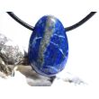 Lapislazuli / Fleck-Lapis Trommelstein gebohrt - Sonderqualität - ca. 3,1 cm x 2,1 cm x 1,2 cm