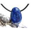 Lapislazuli / Fleck-Lapis Trommelstein / Scheibenstein gebohrt - Sonderqualität - ca. 3,1 cm x 2 cm x 1,2 cm