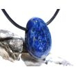 Lapislazuli / Fleck-Lapis Trommelstein / Scheibenstein gebohrt - Sonderqualität - ca. 3,1 cm x 2 cm x 1,2 cm