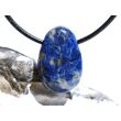 Lapislazuli / Fleck-Lapis Trommelstein / Scheibenstein gebohrt - Sonderqualität - ca. 3,1 cm x 2 cm x 1,2 cm