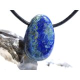 Lapislazuli / Fleck-Lapis Trommelstein / Scheibenstein gebohrt - Sonderqualität - ca. 3,1 cm x 2 cm x 1,1 cm
