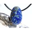 Lapislazuli / Fleck-Lapis Trommelstein / Scheibenstein gebohrt - Sonderqualität - ca. 3,1 cm x 2 cm x 1,1 cm