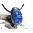 Lapislazuli / Fleck-Lapis Trommelstein / Scheibenstein gebohrt - Sonderqualität - ca. 3,1 cm x 2 cm x 1,1 cm