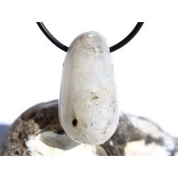 Regenbogenmondstein Schimmer XL Trommelstein gebohrt (Labradorit wei�) - Sonderqualit�t - ca. 3,6 cm x 1,9 cm x 1,7 cm
