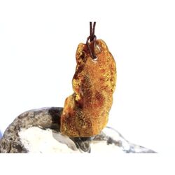 Bernstein XXL Trommelstein gebohrt - ca. 4,5 cm x 2,1 cm...