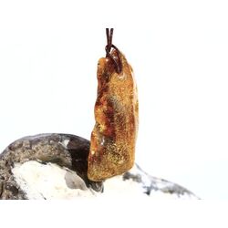 Bernstein XXL Trommelstein gebohrt - ca. 4,5 cm x 2,1 cm x 0,8 cm