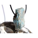 Larimar XXL Rohstein gebohrt  (Pektolith blau) - Rarität - ca. 4,1 cm x 2,2 cm x 2,1 cm