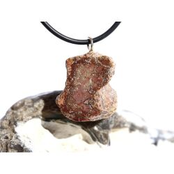 Versteinertes Holz Scheibenstein / Astquerschnitt - Anhänger - Öse - ca. 2,8 cm x 2,1 cm x 1,1 cm