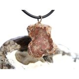 Versteinertes Holz Scheibenstein / Astquerschnitt - Anhänger - Öse - ca. 2,8 cm x 2,1 cm x 1,1 cm