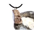 Versteinertes Holz Scheibenstein / Astquerschnitt - Anhänger - Öse - ca. 2,8 cm x 2,1 cm x 1,1 cm
