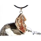 Versteinertes Holz Scheibenstein / Astquerschnitt - Anhänger - Öse - ca. 4,2 cm x 1,9 cm x 0,9 cm