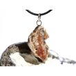 Versteinertes Holz Scheibenstein / Astquerschnitt - Anhänger - Öse - ca. 4,2 cm x 1,9 cm x 0,9 cm