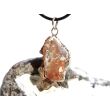 Versteinertes Holz Scheibenstein / Astquerschnitt - Anhänger - Öse - ca. 4,2 cm x 1,9 cm x 0,9 cm