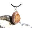 Versteinertes Holz Scheibenstein / Astquerschnitt - Anhänger - Öse - ca. 3,5 cm x 2,2 cm x 0,8 cm