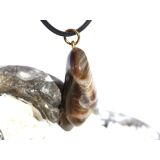Versteinertes Holz Trommelstein - Anhänger Öse - Sonderqualität - ca. 3,5 cm x 1,6 cm x 1,1 cm