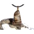 Versteinertes Holz Trommelstein - Anhänger Öse - Sonderqualität - ca. 3,5 cm x 1,6 cm x 1,1 cm