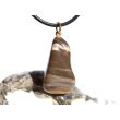 Versteinertes Holz Trommelstein - Anhänger Öse - Sonderqualität - ca. 3,5 cm x 1,6 cm x 1,1 cm