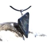 Spektrolith (Labradorit) Schmuckstein / Scheibenstein Anhänger Silberöse - AA-Sonderqualität - Handarbeit - Rarität - ca. 3,6 cm x 2,1 cm x 0,5 cm