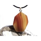 Sarder natur Schmuckstein / Scheibenstein - Anhänger Öse Schmuckdose - AA-Sonderqualität - ca. 4 cm x 2,4 cm x 0,5 cm