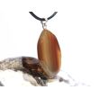 Sarder natur Schmuckstein / Scheibenstein - Anhänger Öse Schmuckdose - AA-Sonderqualität - ca. 4 cm x 2,4 cm x 0,5 cm