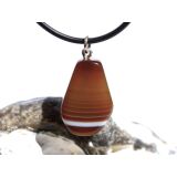 Sarder natur Schmuckstein / Scheibenstein - Anhänger Öse Schmuckdose - AA-Sonderqualität - ca. 2,9 cm x 1,6 cm x 0,8 cm