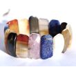 Sarder-Amethyst-Lapislazuli-Achat-Hämatit-Sodalith Armband Scheiben - ca. 22 cm - Sonderqualität -