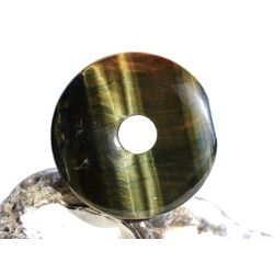 Tigerauge mit Falkenauge Donut Edelstein 40 mm (6 mm stark) - Sonderqualit�t - Sonderpreis wg. Makel -