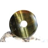 Tigerauge mit Falkenauge Donut Edelstein 40 mm (6 mm stark) - Sonderqualität - Sonderpreis wg. Makel -