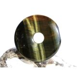 Tigerauge mit Falkenauge Donut Edelstein 40 mm (6 mm stark) - Sonderqualität - Sonderpreis wg. Makel -