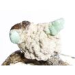 Apophyllit grün mit Stilbit Kristallstufe / Rohstein - Rarität - ca. 3,9 cm x 2,8 cm x 2,5 cm