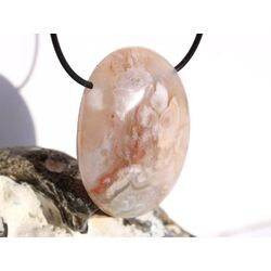 Blumenachat XXXL Schmuckstein Cabochon gebohrt - Sonderqualitt - ca. 4,9 cm x 3,7 cm x 1,5 cm