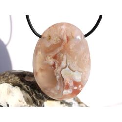 Blumenachat XXXL Schmuckstein Cabochon gebohrt - Sonderqualitt - ca. 4,9 cm x 3,7 cm x 1,5 cm