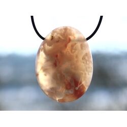 Blumenachat XXXL Schmuckstein Cabochon gebohrt - Sonderqualitt - ca. 4,9 cm x 3,7 cm x 1,5 cm