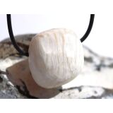 Skolezit (Zeolithe) Trommelstein / Schmuckstein gebohrt - Sonderqualität - ca. 2,8 cm x 2,6 cm x 1,8 cm