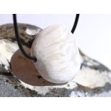 Skolezit (Zeolithe) Trommelstein / Schmuckstein gebohrt - Sonderqualität - ca. 3,3 cm x 2,8 cm x 1,7 cm