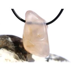 Chalcedon rosa (Rosenchalcedon) XL Trommelstein gebohrt -...