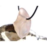 Chalcedon rosa (Rosenchalcedon) XL Trommelstein gebohrt - Sonderqualität - Rarität - ca. 3,8 cm x 2 cm x 2,1 cm