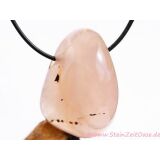 Chalcedon rosa (Rosenchalcedon) XXL Trommelstein gebohrt...