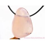 Chalcedon rosa (Rosenchalcedon) XXL Trommelstein gebohrt - AA-Sonderqualität - Rarität - ca. 4 cm x 2,7 cm x 1,9 cm