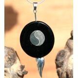 Donuthalter "Yin-Yang" - 17 x 17 mm, 925iger Silber, glänzend + matt für 30 - 50 mm