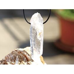 Bergkristall XXXL Doppelender Kristallstab / Kristallspitze natur gebohrt - Sonderqualit�t - ca. 7,5 cm x 2,1 cm x 1,4 cm