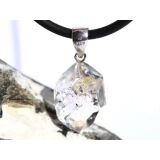 Herkimer Diamant Doppelender Kristall Anhänger Silberöse - AA-Sonderqualität - Rarität - ca. 3,5 cm x 1,6 cm x 1,5 cm